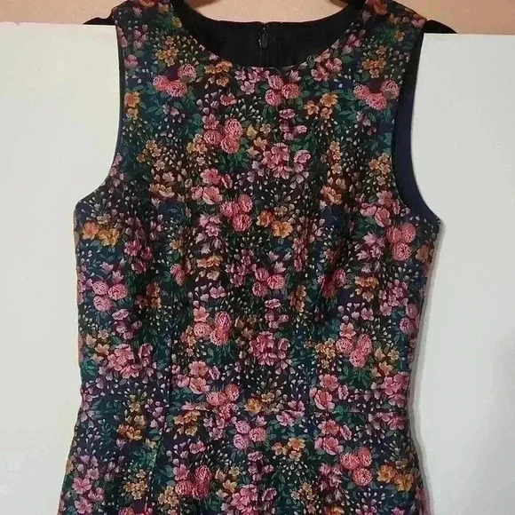 J CREW L2593 NWOT size 00 Stunning HTF  Botanic Jacquard Mayapple Sheath Dress - Picture 5 of 10